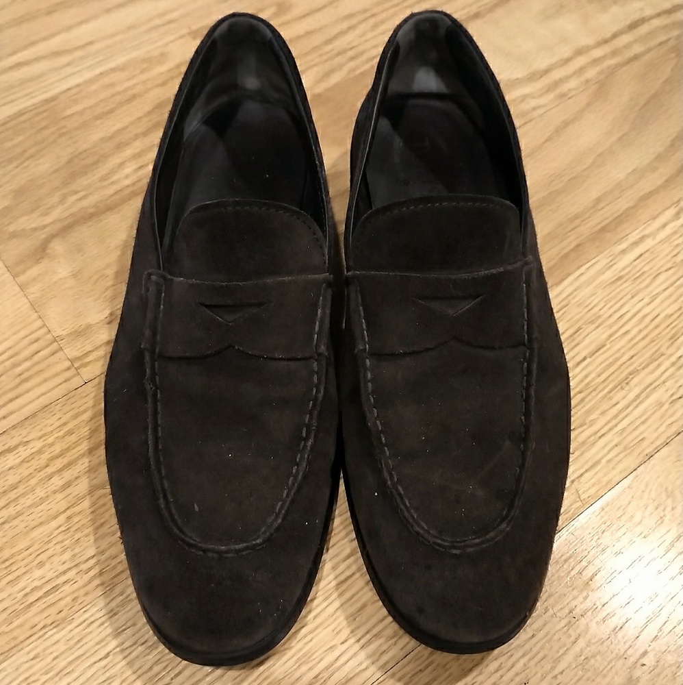 Tod's Dark Brown Suede Slip on Loafers Sz: 9